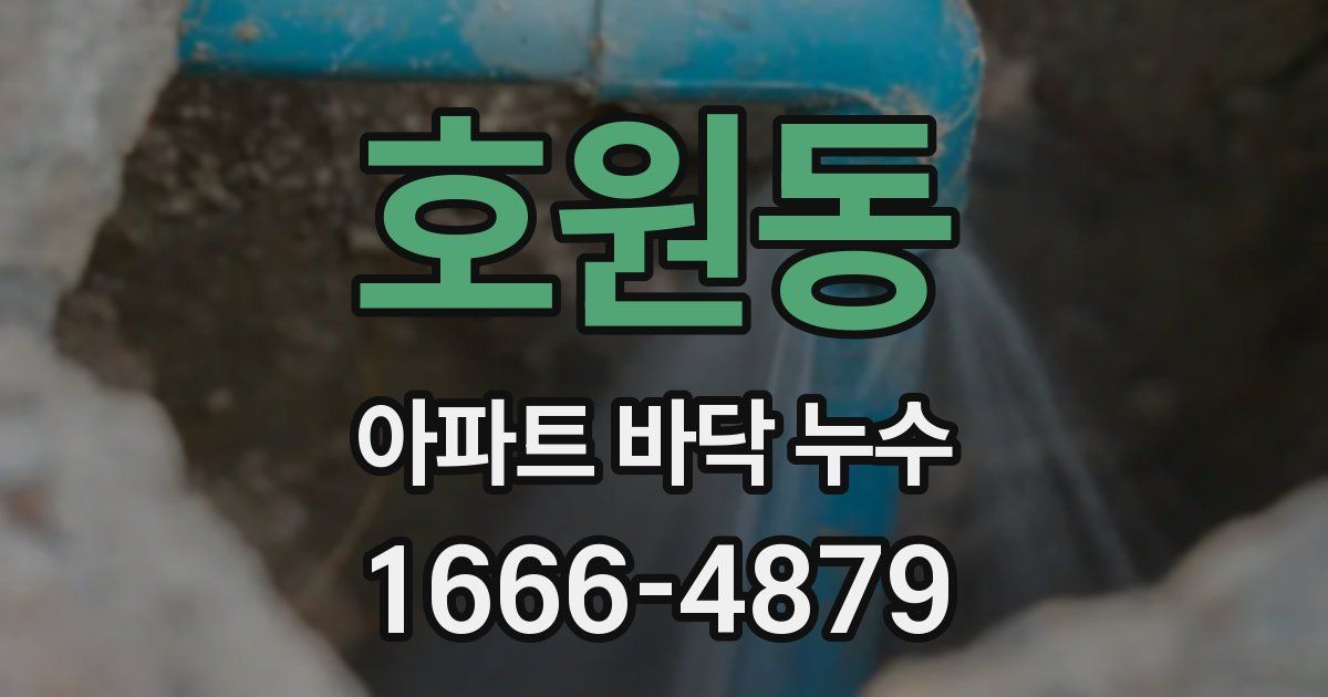 호원동 아파트 바닥 누수