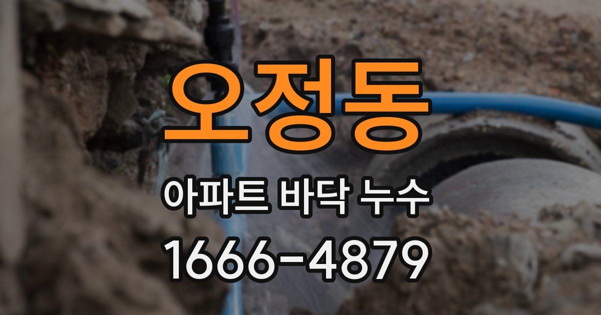 오정동 아파트 바닥 누수