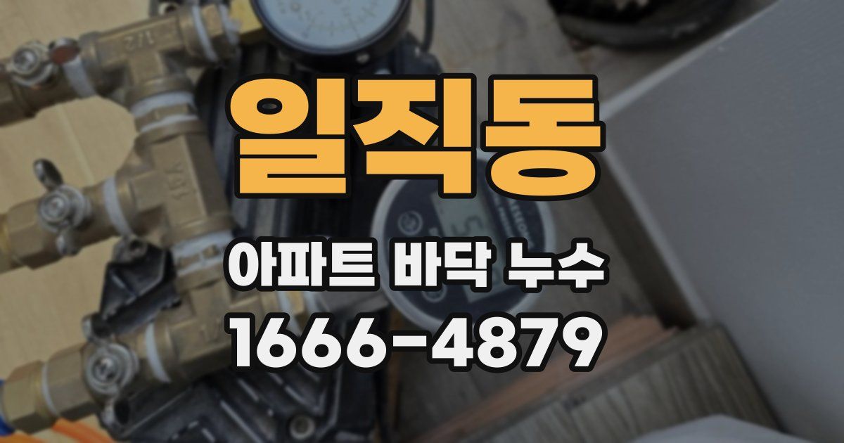 일직동 아파트 바닥 누수