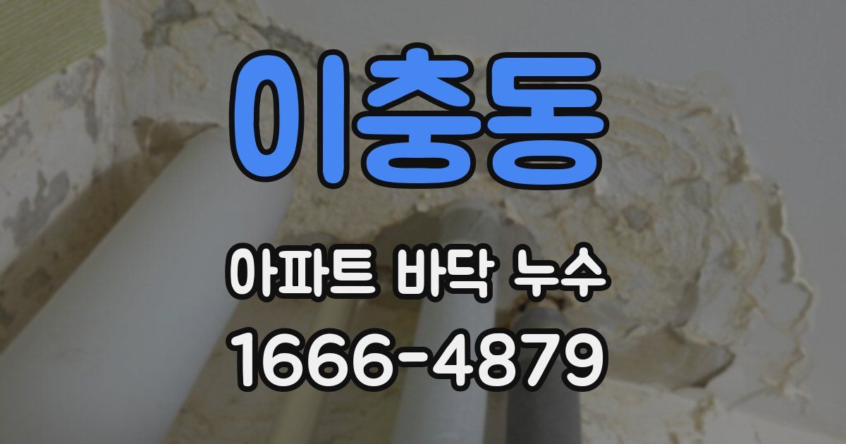 이충동 아파트 바닥 누수