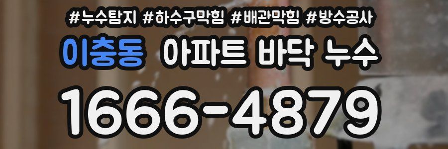 이충동 아파트 바닥 누수