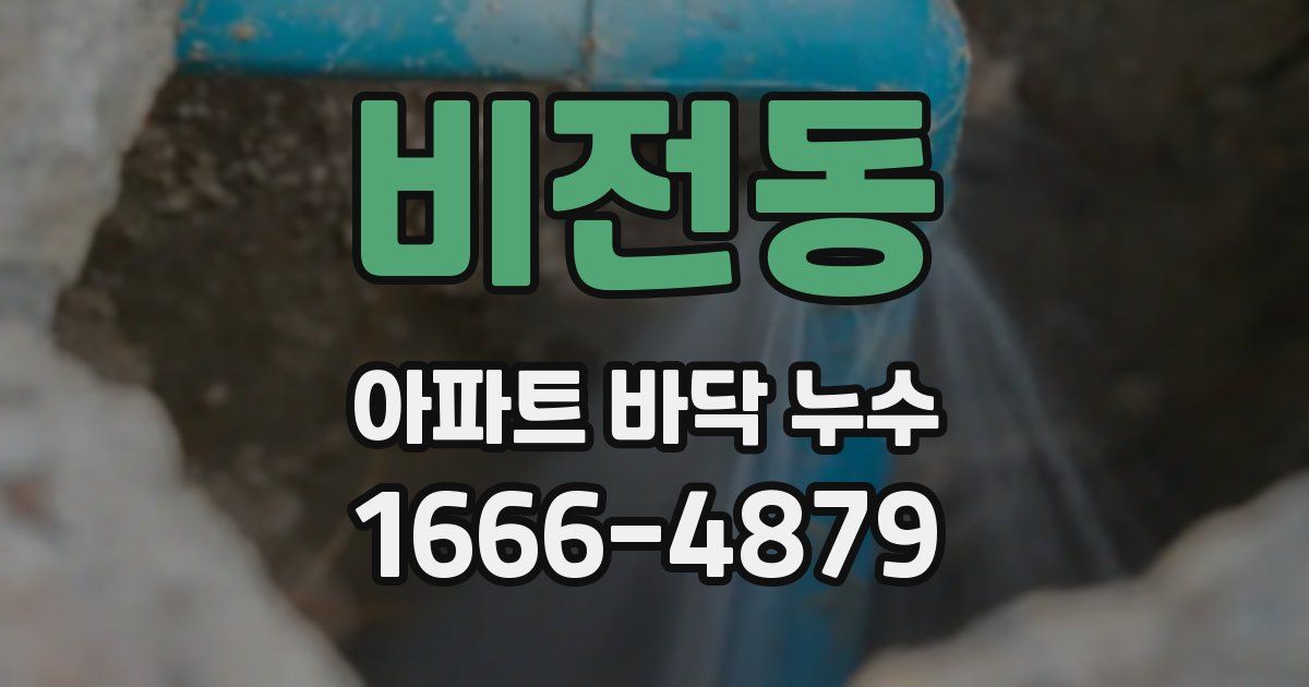 비전동 아파트 바닥 누수