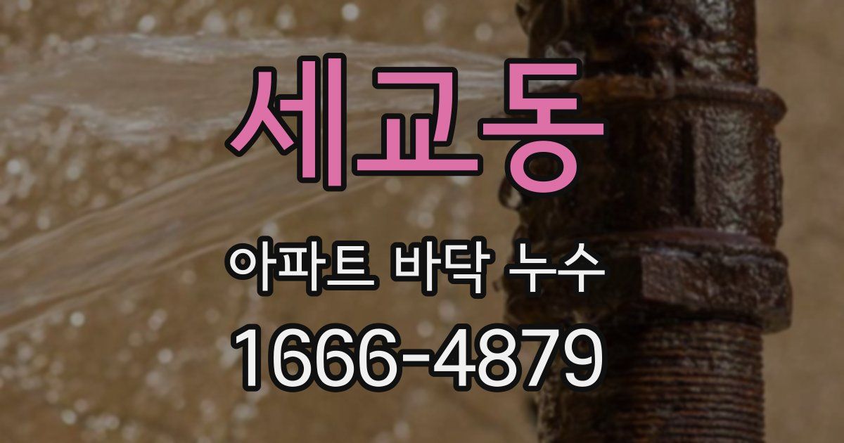 세교동 아파트 바닥 누수