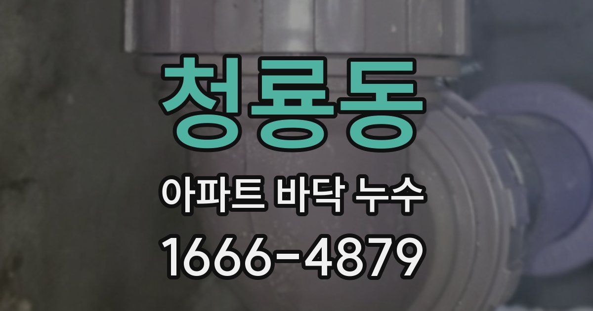 청룡동 아파트 바닥 누수