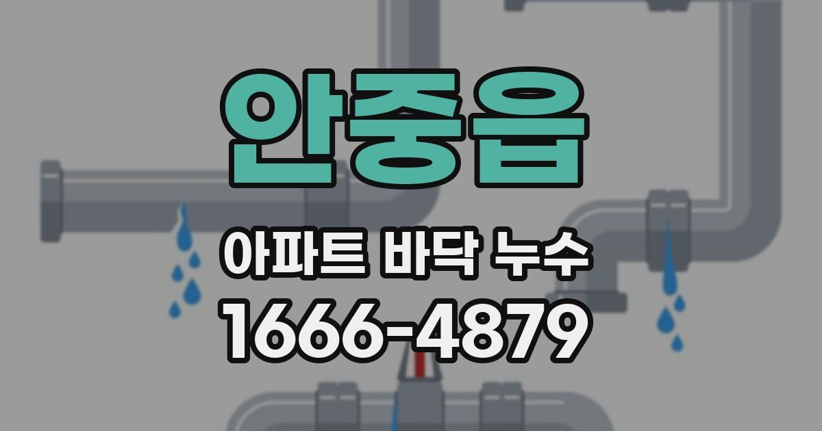 안중읍 아파트 바닥 누수