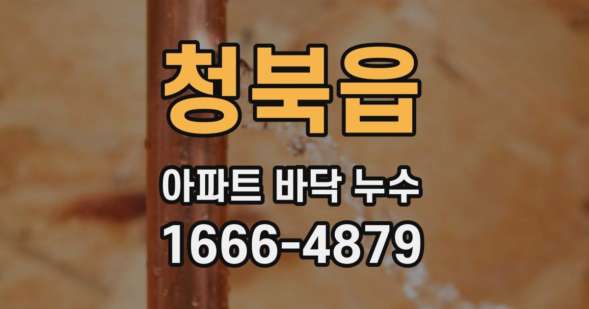 청북읍 아파트 바닥 누수