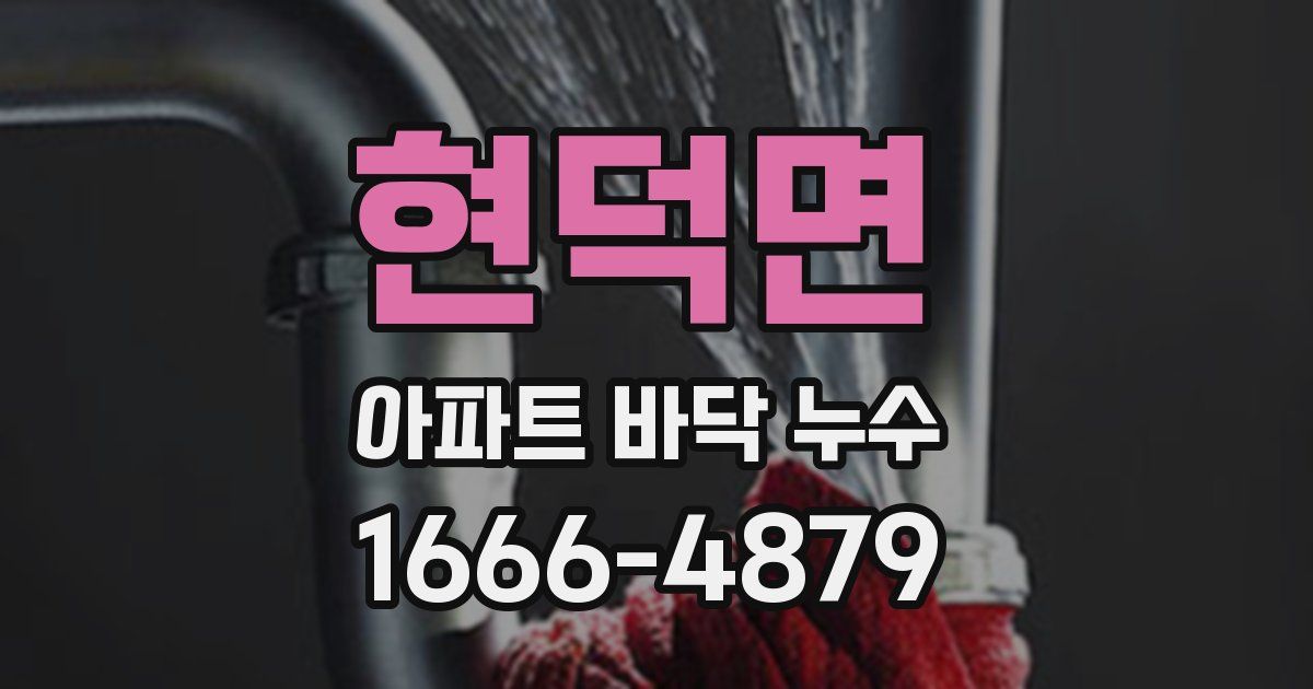 현덕면 아파트 바닥 누수