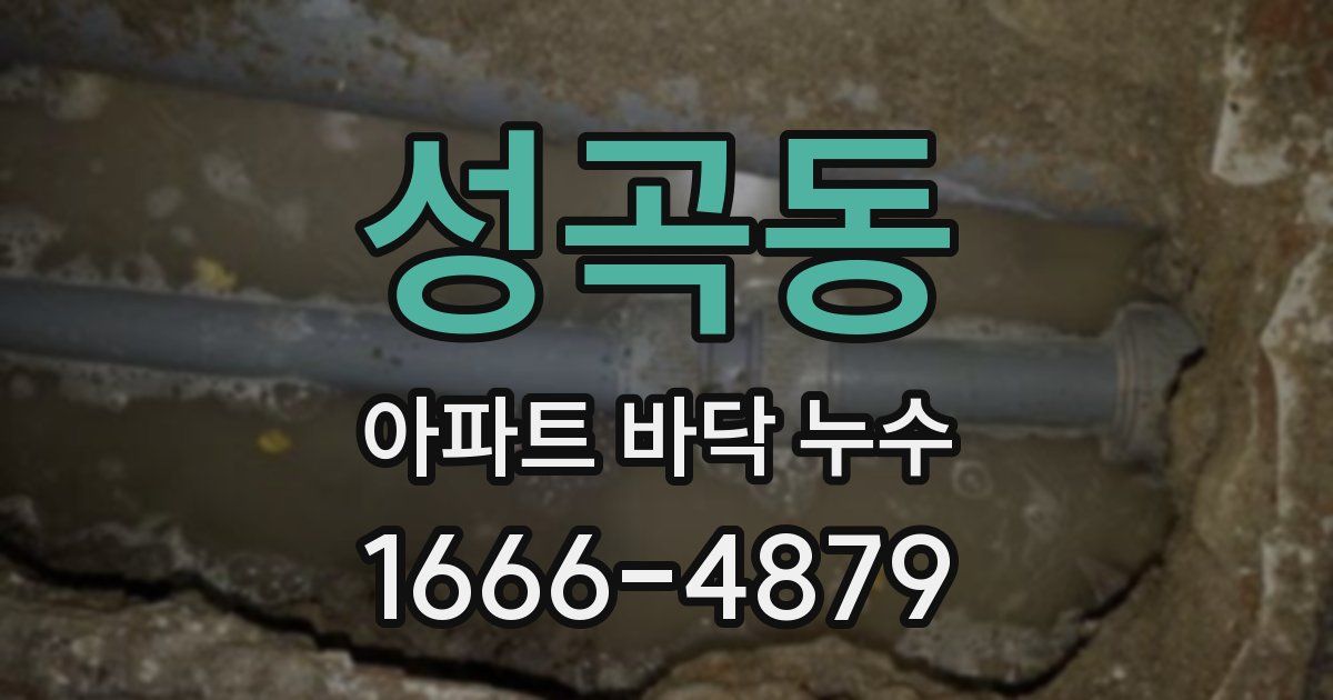 성곡동 아파트 바닥 누수
