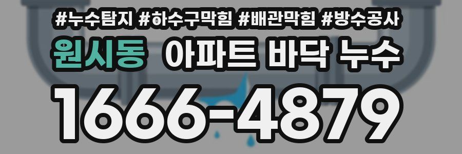 원시동 아파트 바닥 누수