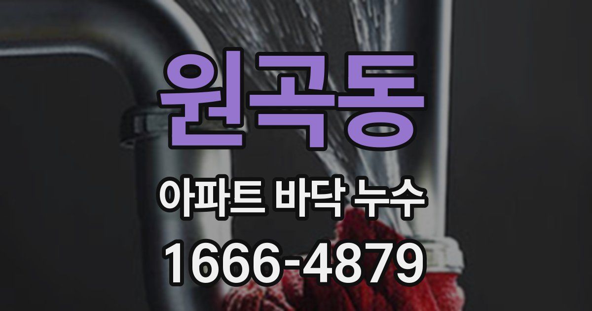 원곡동 아파트 바닥 누수