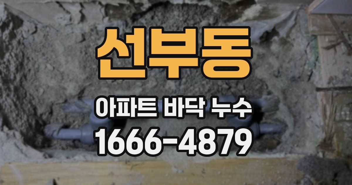 선부동 아파트 바닥 누수