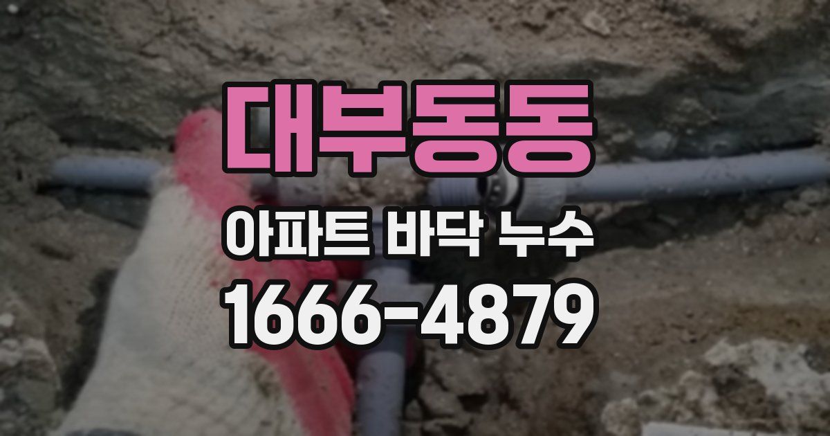 대부동동 아파트 바닥 누수