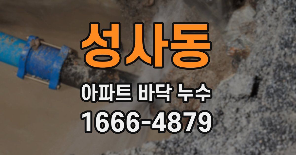 성사동 아파트 바닥 누수