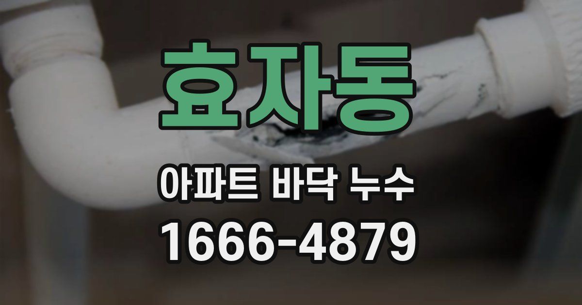 효자동 아파트 바닥 누수