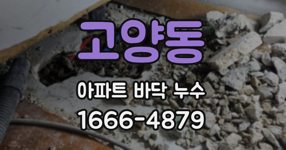 고양동 아파트 바닥 누수