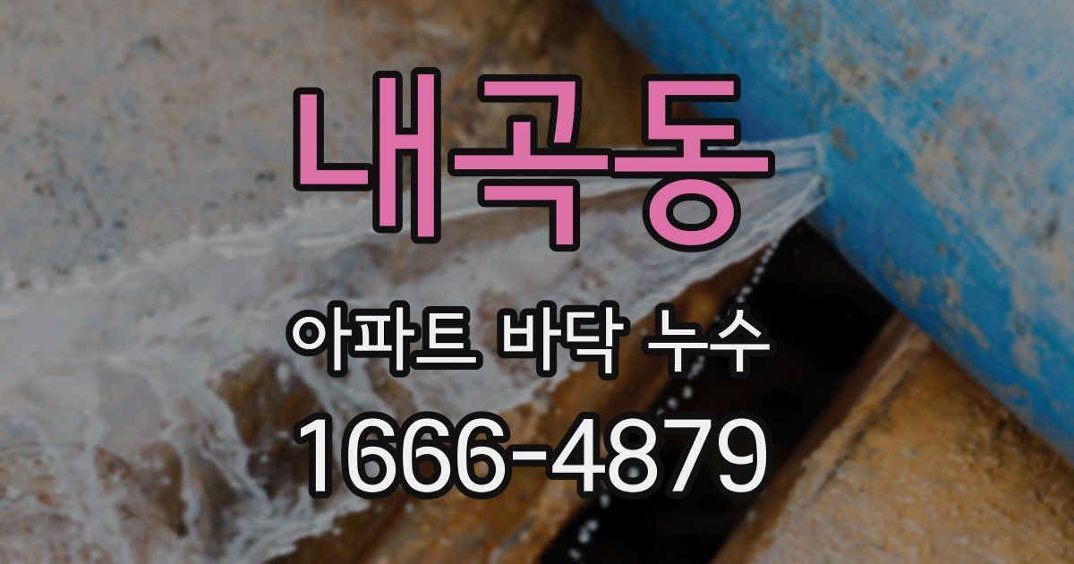 내곡동 아파트 바닥 누수