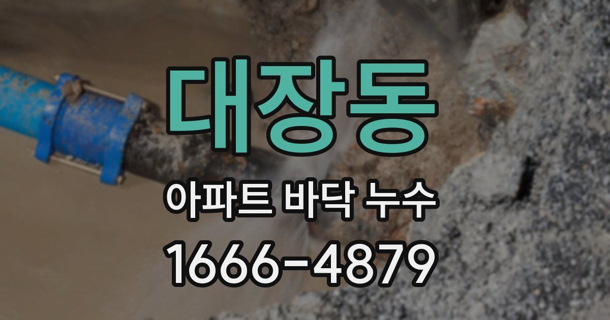 대장동 아파트 바닥 누수