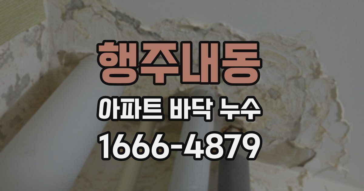 행주내동 아파트 바닥 누수