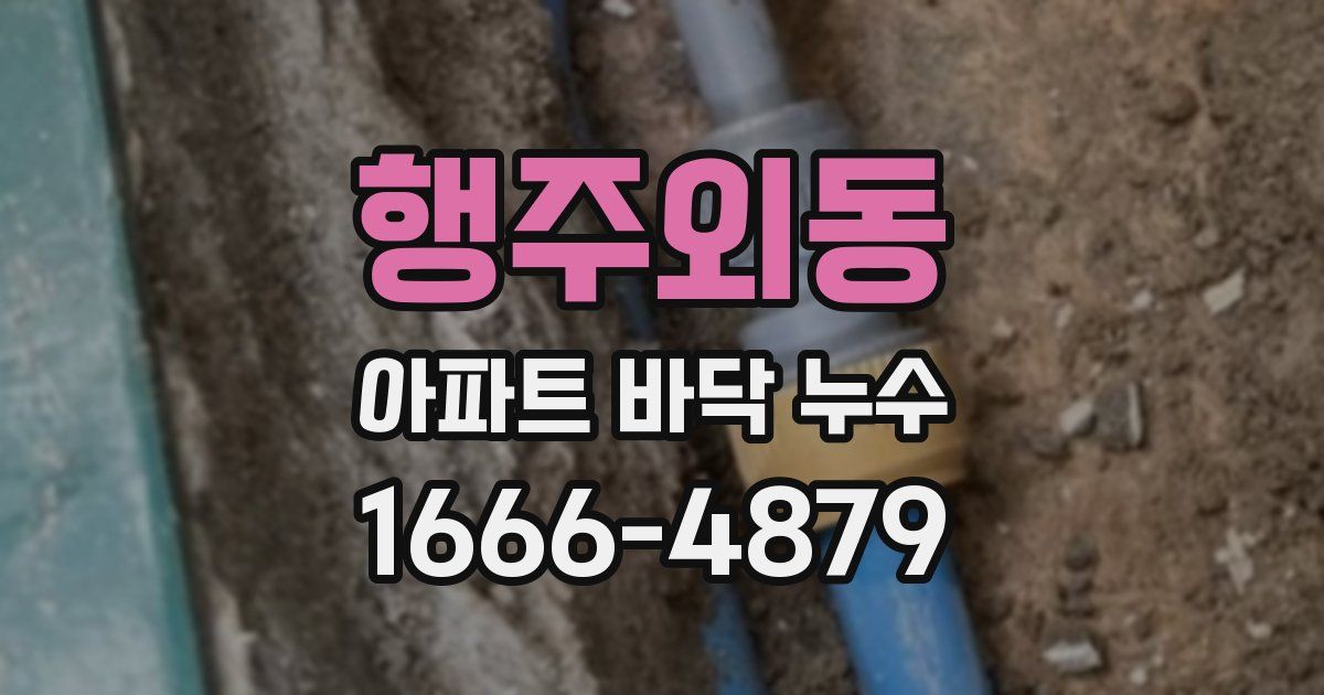 행주외동 아파트 바닥 누수
