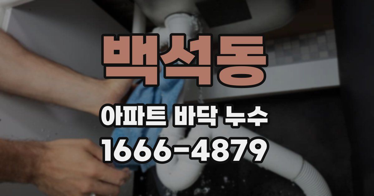 백석동 아파트 바닥 누수