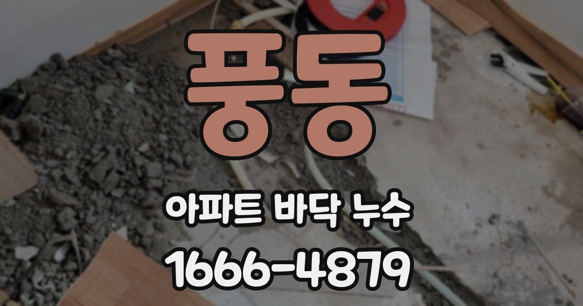 풍동 아파트 바닥 누수