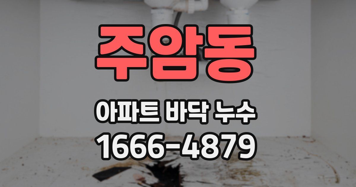 주암동 아파트 바닥 누수