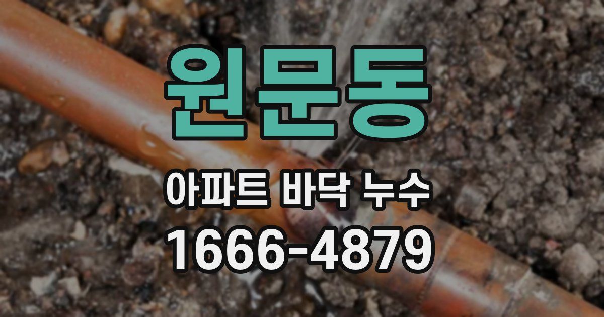 원문동 아파트 바닥 누수