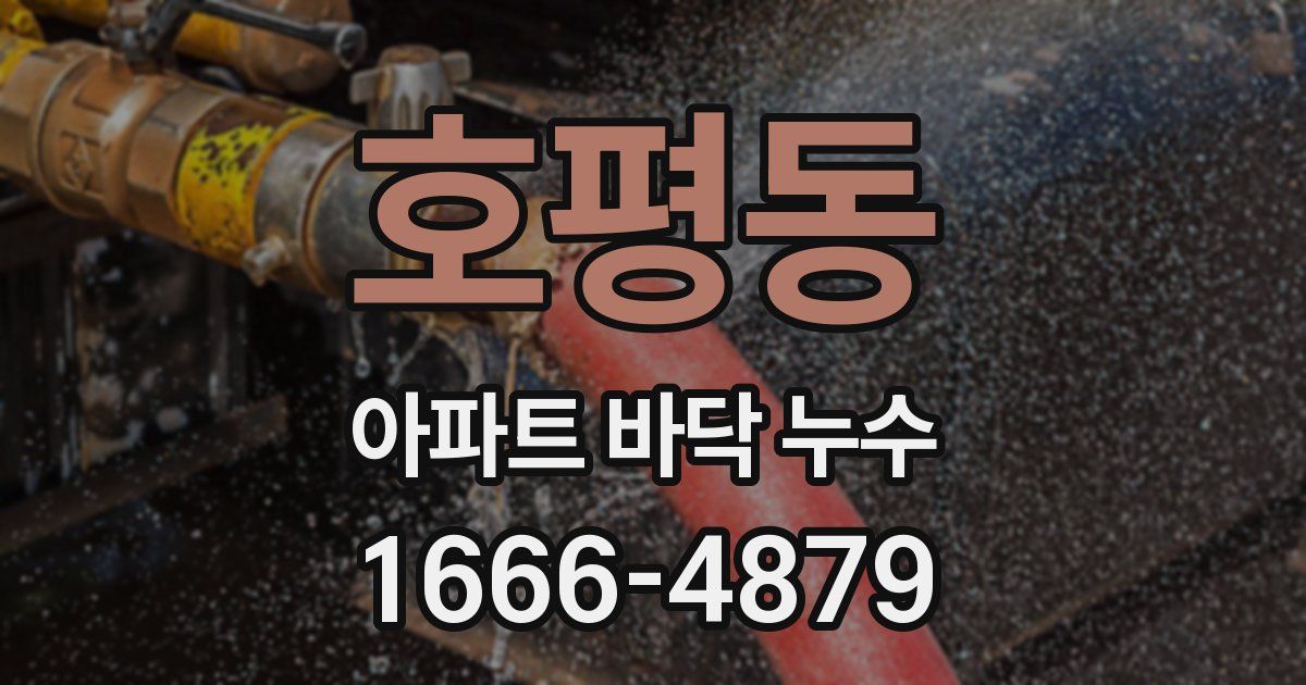 호평동 아파트 바닥 누수