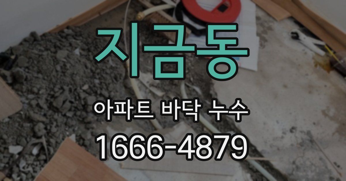 지금동 아파트 바닥 누수