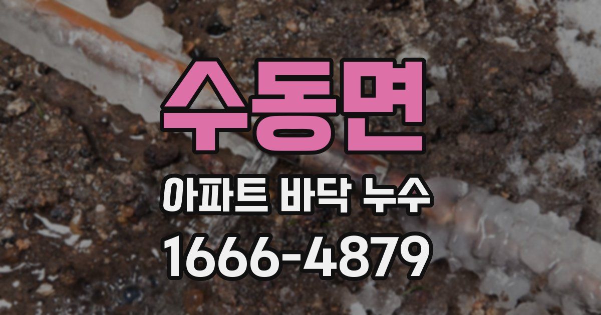 수동면 아파트 바닥 누수