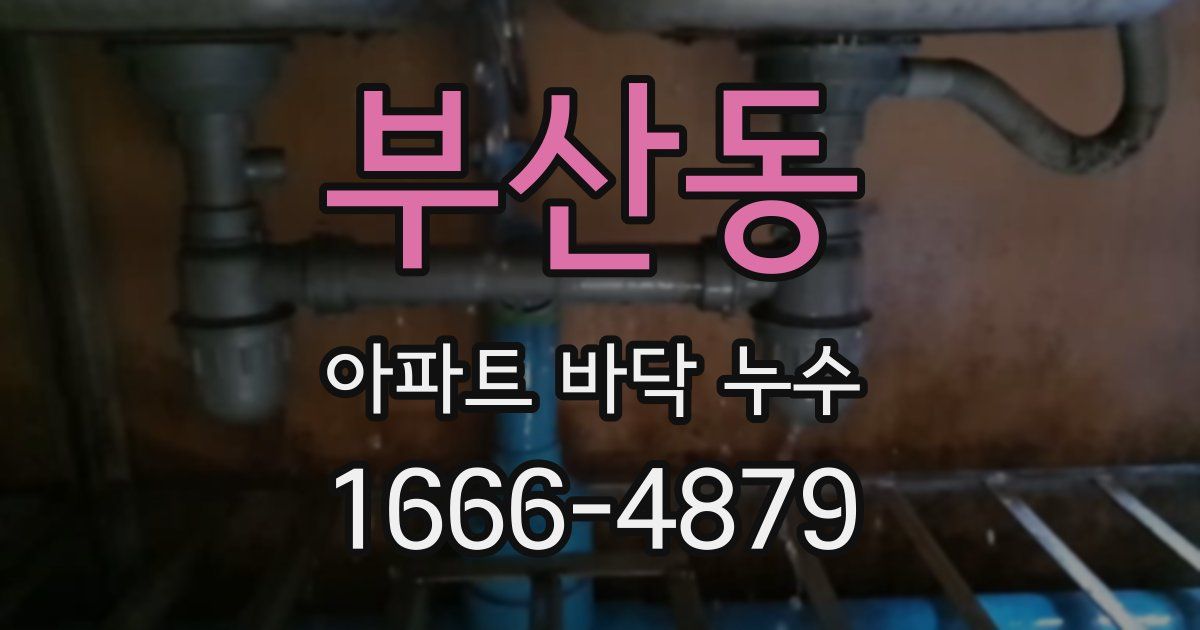 부산동 아파트 바닥 누수
