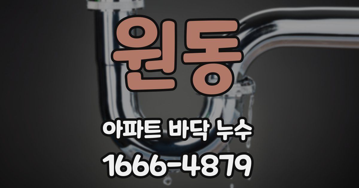 원동 아파트 바닥 누수