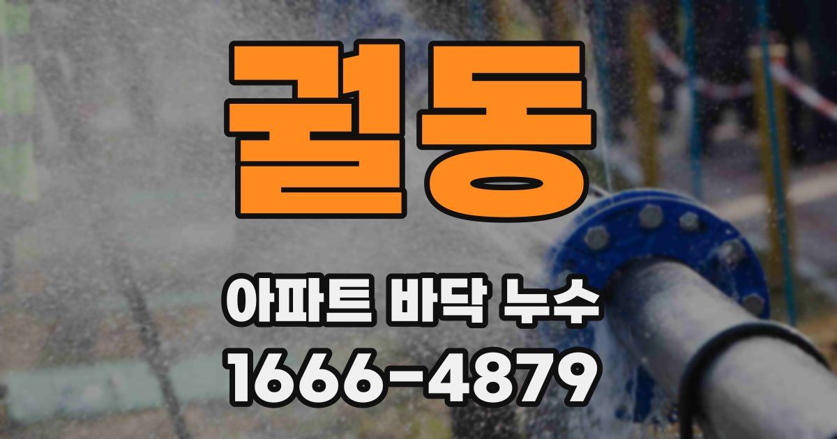 궐동 아파트 바닥 누수