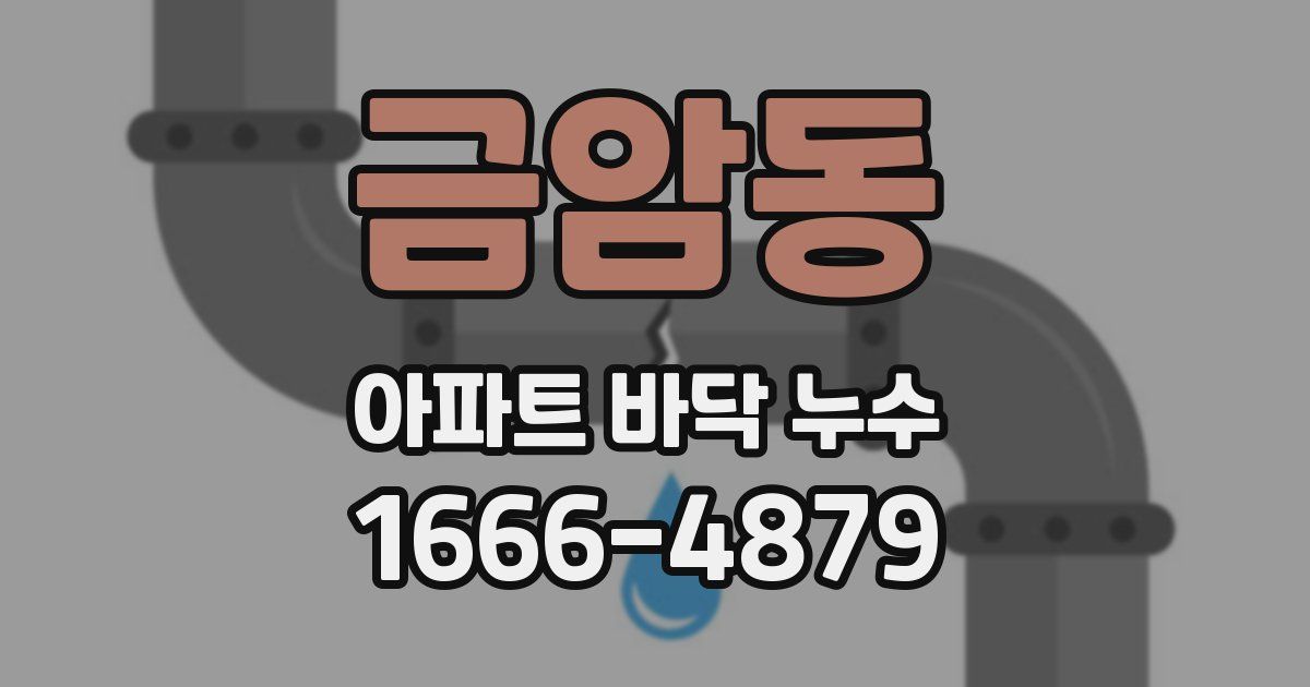 금암동 아파트 바닥 누수