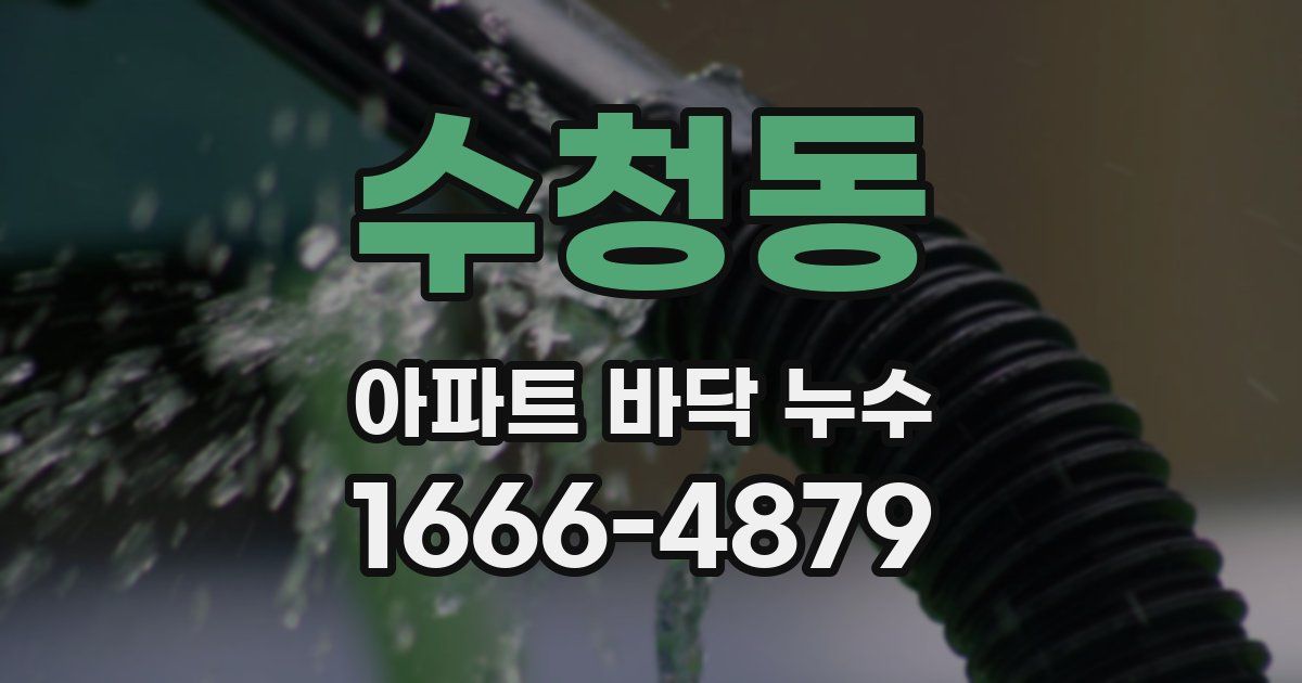 수청동 아파트 바닥 누수