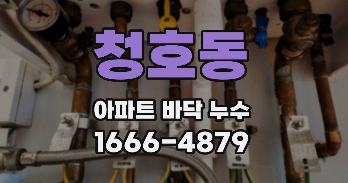 청호동 아파트 바닥 누수