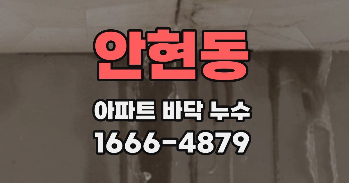 안현동 아파트 바닥 누수