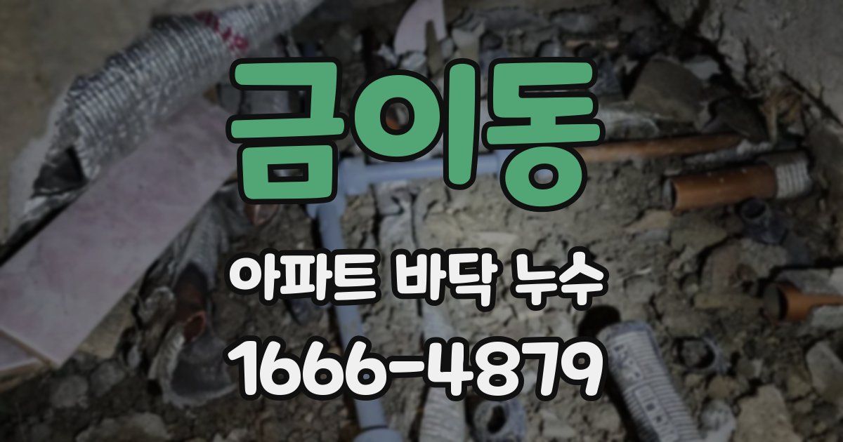 금이동 아파트 바닥 누수