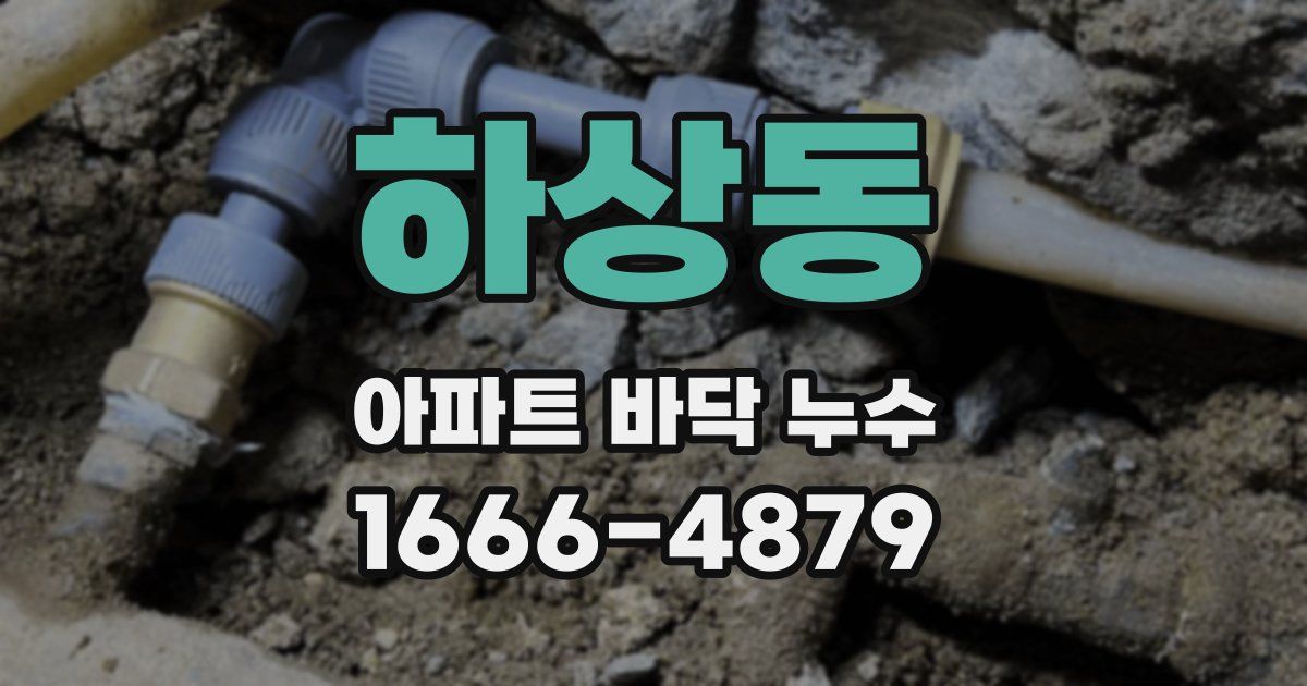 하상동 아파트 바닥 누수