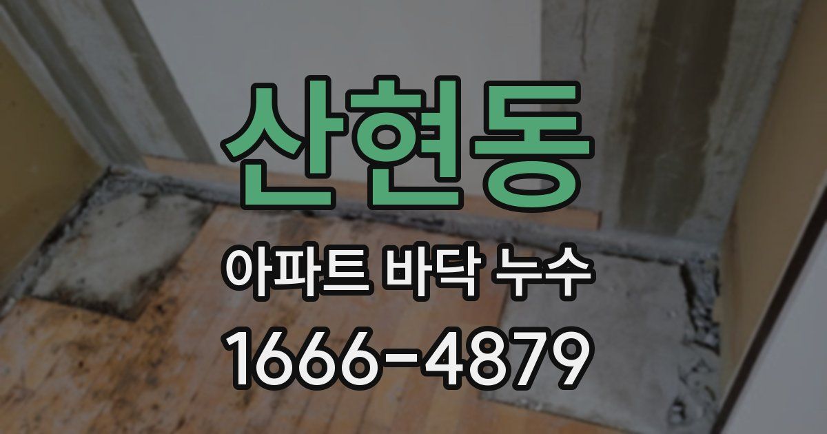 산현동 아파트 바닥 누수