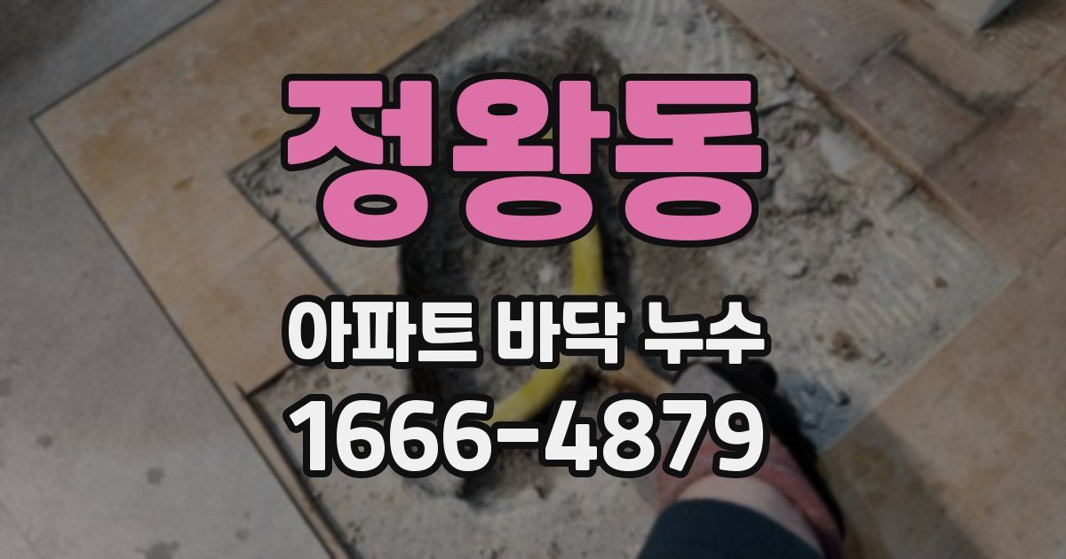 정왕동 아파트 바닥 누수