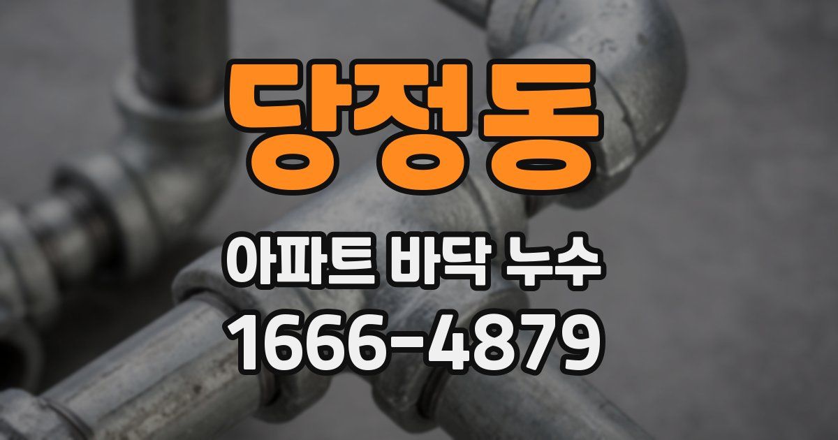 당정동 아파트 바닥 누수