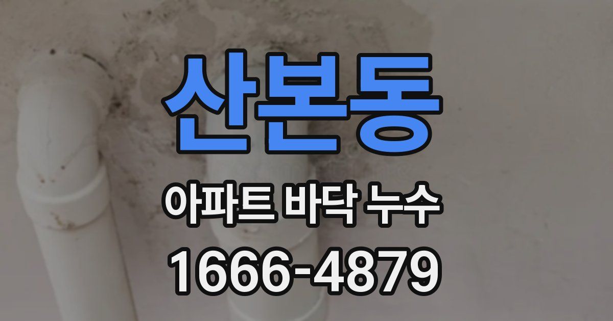 산본동 아파트 바닥 누수