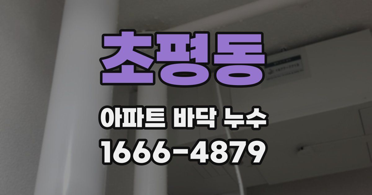 초평동 아파트 바닥 누수