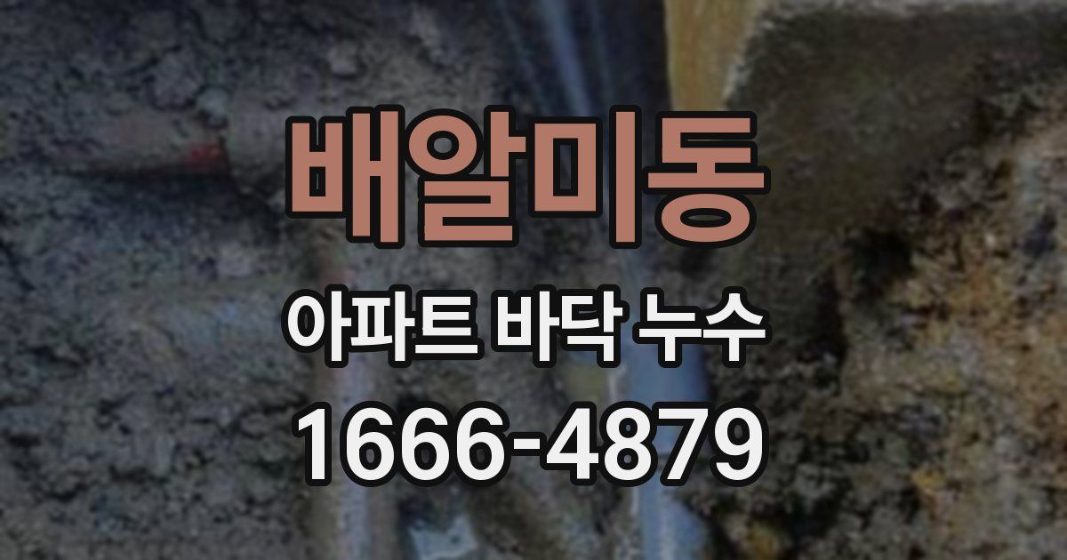 배알미동 아파트 바닥 누수