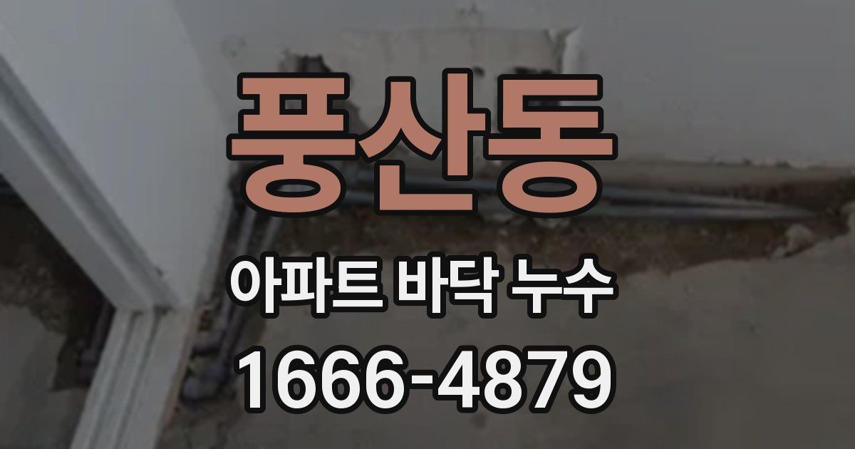 풍산동 아파트 바닥 누수