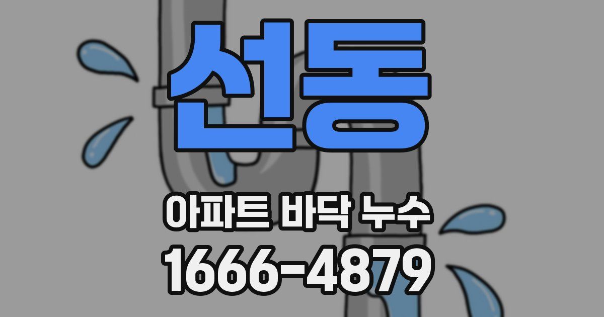 선동 아파트 바닥 누수