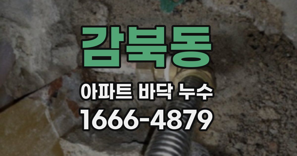 감북동 아파트 바닥 누수