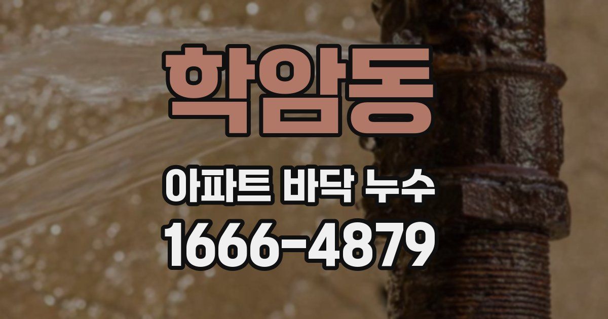 학암동 아파트 바닥 누수