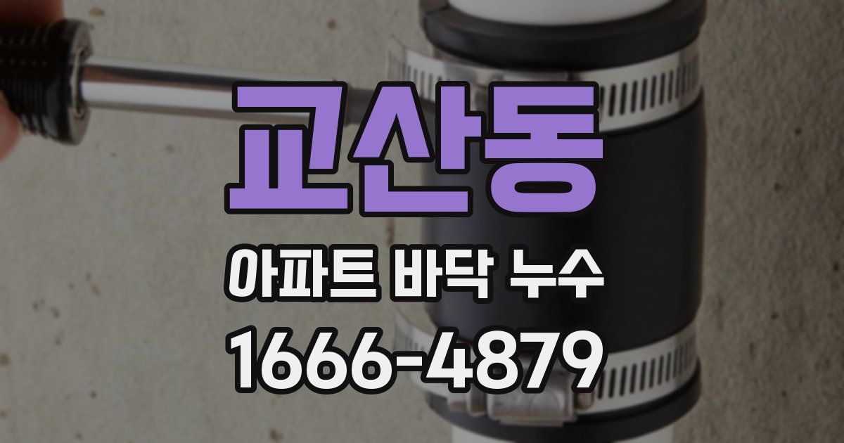 교산동 아파트 바닥 누수